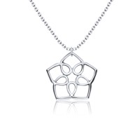 Flower Carved Silver Necklace SPE-3521